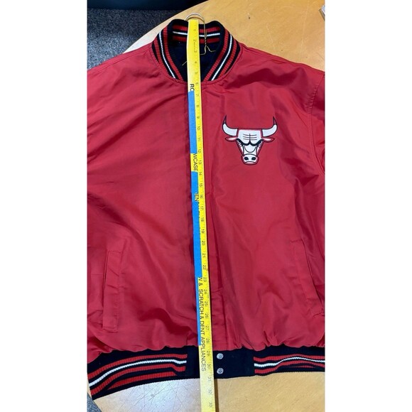 Vintage CHICAGO BULLS  2XL Reversible Red / Black Snap Up NBA JH Design Jacket - Picture 13 of 14